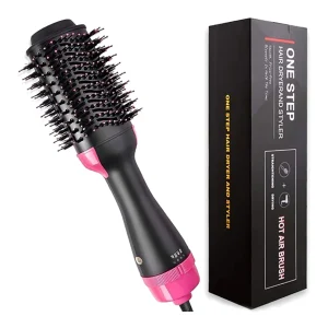 Hot air hair brush for drying, straightening, and volumizing hair
