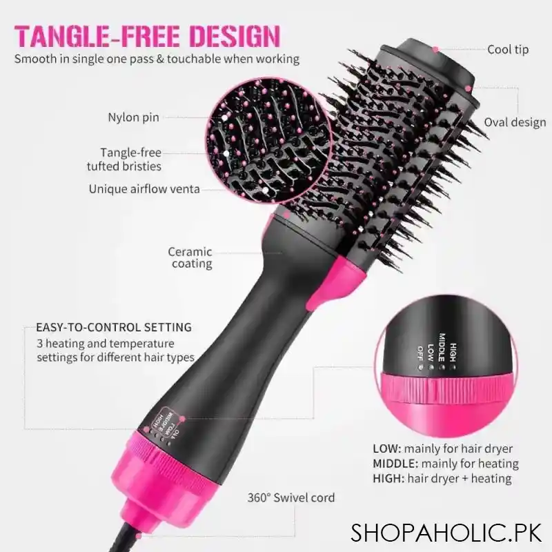 Hot Air Hair Brush – 3-in-1 Hair Dryer and Volumizing Styling Brush Hot air hair brush for drying, straightening, and volumizing hair
